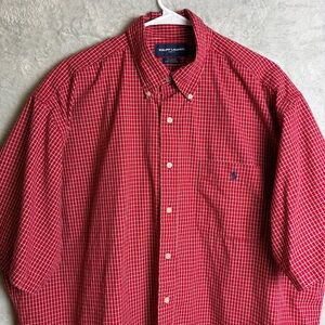 Polo Ralph Lauren Golf X-Large Tilden Gingham Shirt Red  Classic Cotton
